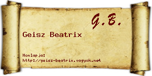 Geisz Beatrix névjegykártya